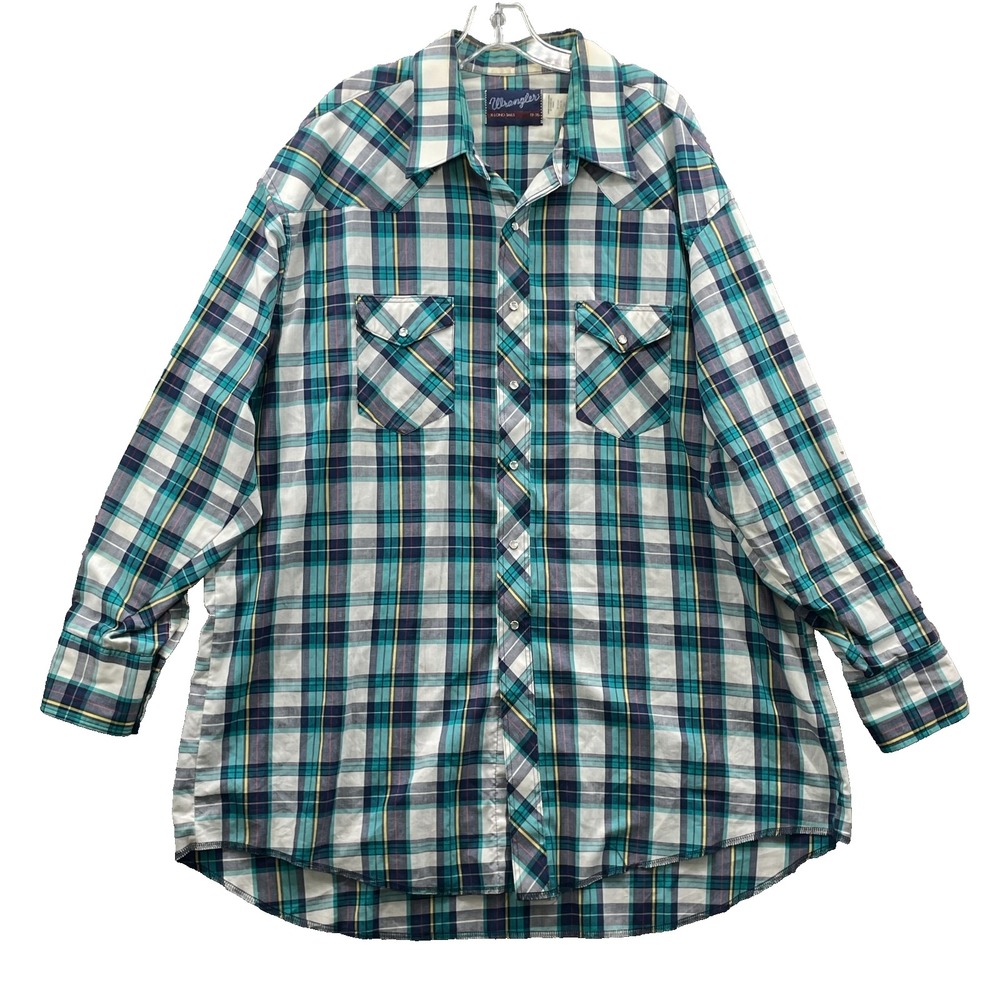 Vintage Wrangler X-Long Tails Shirt Men 19-36 Tall Workwear Cowboy Western Rodeo